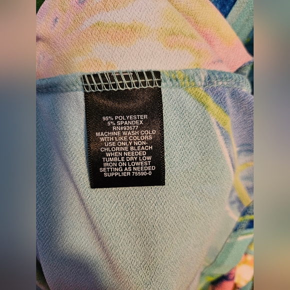 Tropical Leaf Faux Wrap Dress, Plus Size 16 - Picture 7 of 15